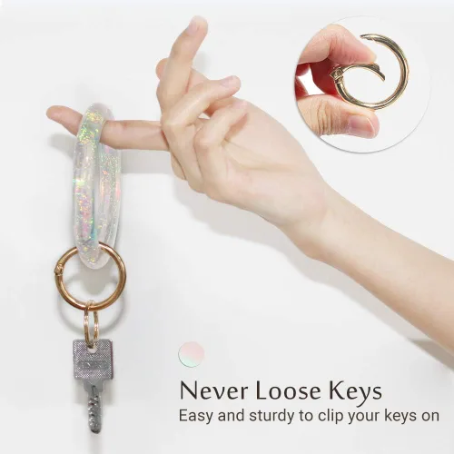 Miniatura 5 de Mymazn Pulsera para mujer, llavero holográfico para muñeca