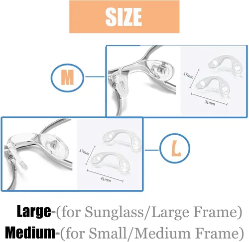 Miniatura 5 de 5 almohadillas de nariz para anteojos, en forma de U, almohadillas de nariz para anteojos atornillables, almohadilla de nariz de silicona suave