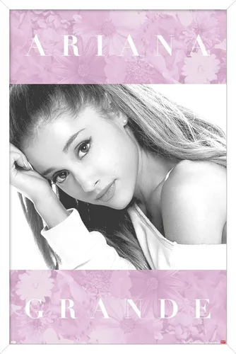 Miniatura 8 de Trends International Ariana Grande - Póster de pared floral, 14.725 x 22.375 pulgadas, versión enmarcada de madera de granero