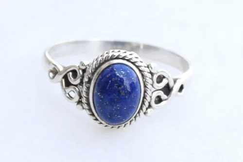 Avicrafts Lapis Lazuli Stone Ring 925 Sterling Silver Statement Ring For Women Handmade Gemstone Christmas Jewellery Gift For Her