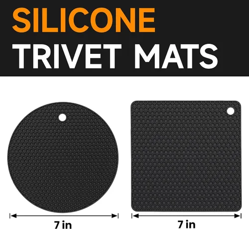 Miniatura 3 de Salvamanteles de silicona para platos calientes, almohadillas calientes antideslizantes para protector de encimera de cocina, alfombrilla resistente