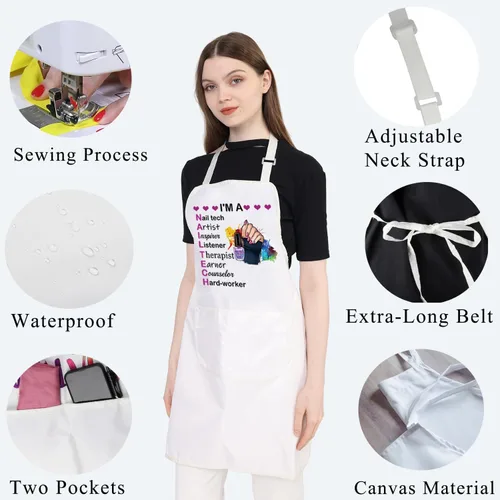 Miniatura 3 de BDPWSS Nail Tech - Delantal para mujer, soy un artista de tecnología de uñas, inspirador, oyente, terapeuta, consejero, trabajador duro