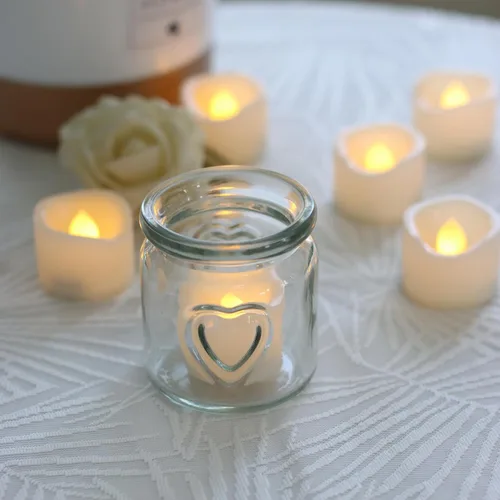 Miniatura 3 de iZAN 6 Velas de Té LED Sin Llama, Velas Votivas Eléctricas Falsas que Funcionan con Pilas, Velas Parpadeantes para Decoraciones de Boda y Fiesta