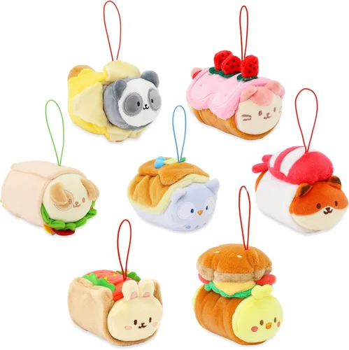 Miniatura 10 de Anirollz Llavero de peluche de animal de peluche – Muñeca de juguete con dije de adorno Suave, esponjoso, cálido, lindo, cómodo, seguro Traje