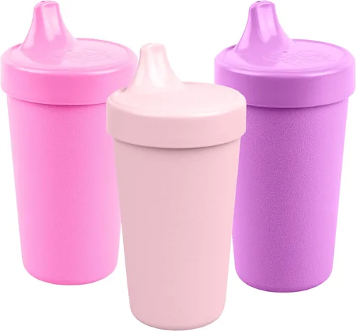 Miniatura 17 de Re-Play - Vasos de 10 onzas, hechos en EE.UU. Vasos antiderrames para la alimentación de bebés, niñas y niños pequeños, en color azul marino, agua