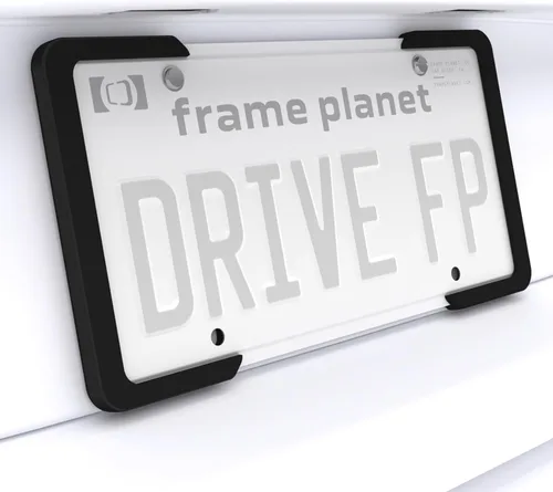 Miniatura 8 de Marco de placa de matrícula. Diseño flexible de 2 piezas de Frame Planet. 1 paquete. Reducción de ruido, antiarañazos, resistente a la intemperie
