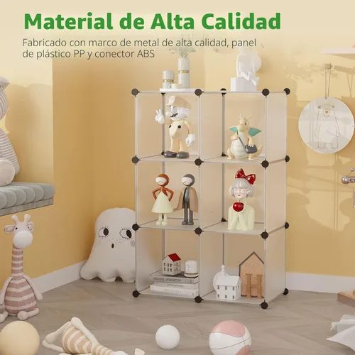 Miniatura 4 de C&Ahome - Organizador de clóset de almacenamiento para que lo montes tú mismo Blanco translúcido