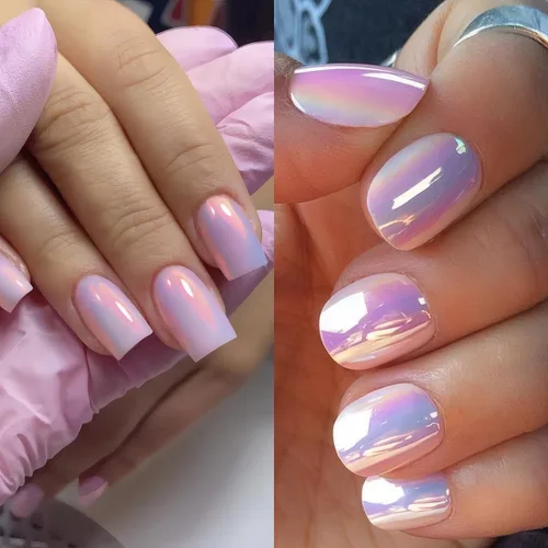 Miniatura 7 de Polvo de uñas cromado de unicornio, perla de neón, iridiscente, efecto de espejo metálico, arco iris, sirena, purpurina, kit de polvo de pigmento