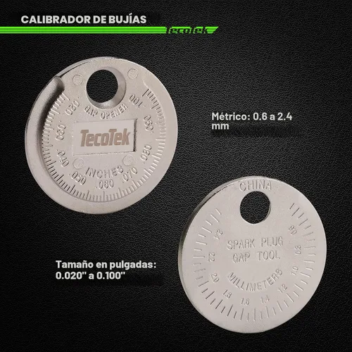 Miniatura 5 de TecoTek Juego de 11 piezas de enchufes de bujía con mango de trinquete de 3/8", separador de bujías, junta universal y barra de extensión, de 5/8