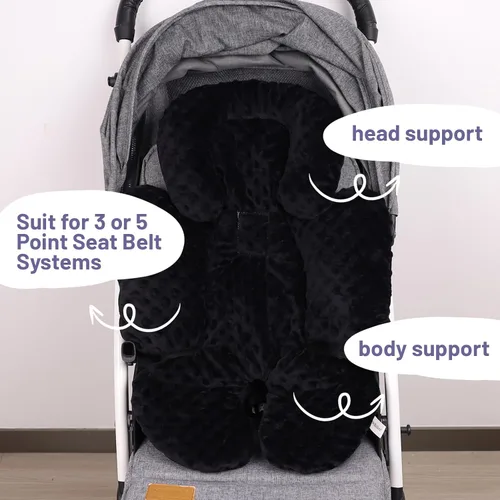 Miniatura 4 de KAKIBLIN Inserto de Asiento de Coche para Bebé, Soporte de Cabeza y Cuerpo para Asiento de Coche para Recién Nacido, Cojín de Asiento de Coche