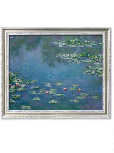 Miniatura 17 de IPIC - Reproducción artística de los lirios de agua de Claude Monet 1906, impresiones giclée coinciden con el marco dorado clásico, arte de pared