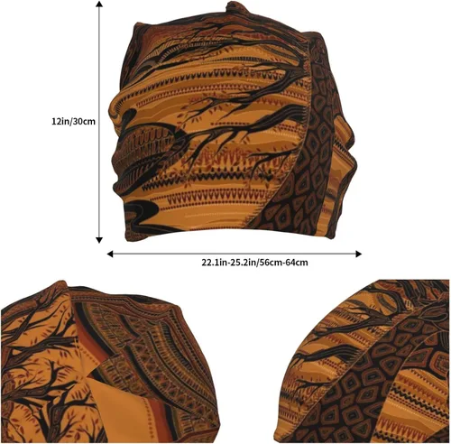 Miniatura 46 de Gorro africano holgado para adultos, tejido elástico, de calavera, gorro de invierno para exteriores para mujeres y hombres