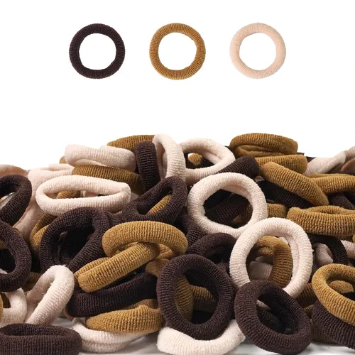 Miniatura 11 de CÉLLOT Gomas para el pelo para bebés, gomas de nylon negras para niñas, bandas de pelo sin costuras para niñas, coleteros elásticos para niñas