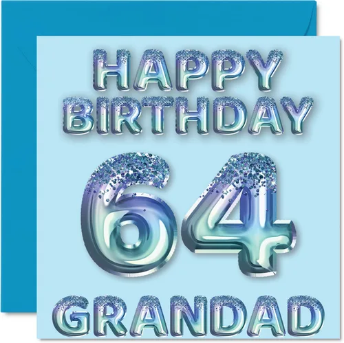 Miniatura 180 de Stuff4 Tarjeta de primer cumpleaños para niños, globo de fiesta con purpurina azul, tarjetas de feliz cumpleaños para niño de 1 año, nieto, hijo, 57