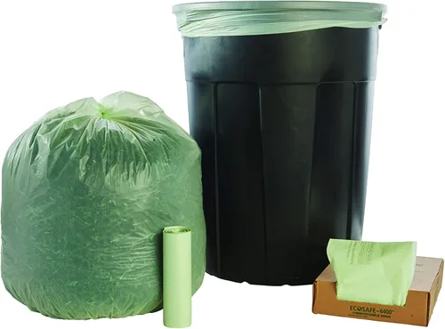 Miniatura 10 de Stout e2430e85 13 galones 24" x 30" Heavy Duty biodegradables bolsas de basura, 45 bolsas por caja, astm6400, verde, fabricado en Estados Unidos por