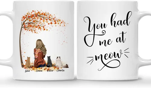 Miniatura 18 de Gossby Taza personalizada con texto en inglés "Being a Cat Mom", regalo personalizado para mujeres con diseño, nombre, raza de gato, cumpleaños, día