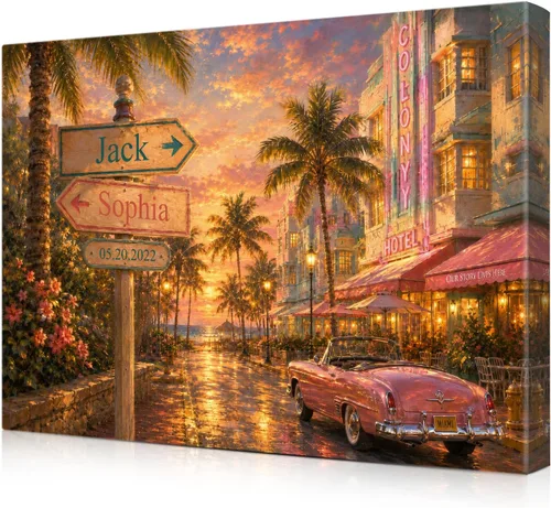 Miniatura 157 de IPIC - Personalized Framed Canvas with Custom Street Sign in Boston Personalized Street Signs with Names, Custom Canvas Print, Boston Sunset