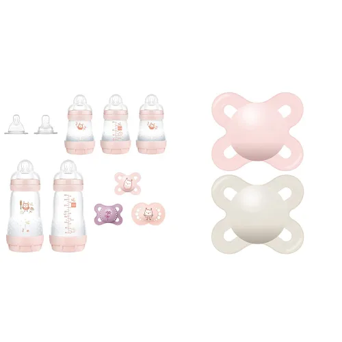 MAM Newborn Essentials Baby Essentials - Juego de regalo mate (9 piezas) y chupete original para bebé recién nacido, el mejor chupete para bebés