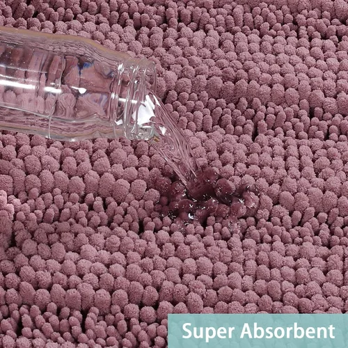 Miniatura 5 de Turquoize Juego de alfombras de baño antideslizantes para baño, alfombras peludas súper absorbentes para bañera, ducha, inodoro, alfombra de baño