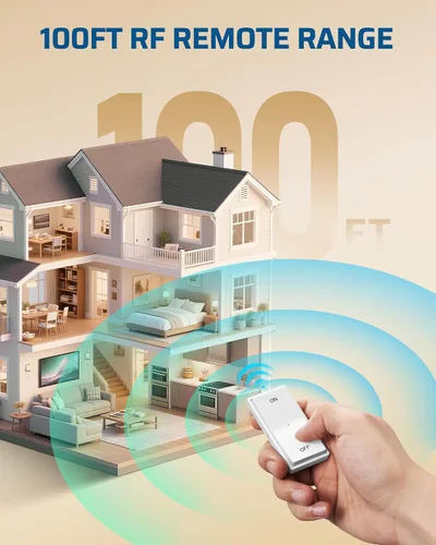 Miniatura 5 de DEWENWILS Toma de luz con control remoto, base E26/E27, programable y ampliable, no necesita cableado, enchufes de luz inalámbricos para dormitorio