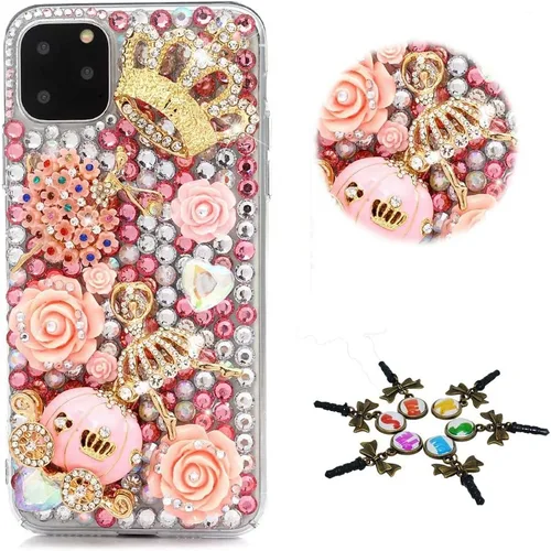 Miniatura 52 de Sparkle - Funda para teléfono compatible con Samsung Galaxy A12, elegante, hecha a mano en 3D, diseño de diamantes de imitación, diseño de diamantes