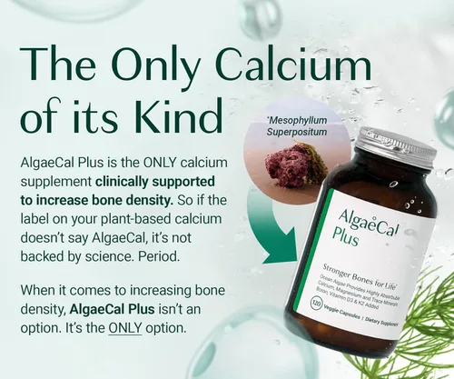 Miniatura 4 de ALGAECAL - Paquete constructor de huesos para densidad ósea, suplementos de calcio y estroncio a base de plantas clínicamente apoyados, vitaminas
