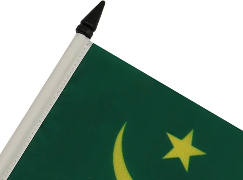 Miniatura 197 de AZ FLAG Sierra Leone Bandera de mesa 5'' x 8'' - Bandera de escritorio de Sierra Leona 21 x 14 cm - Bastón y base de plástico negro