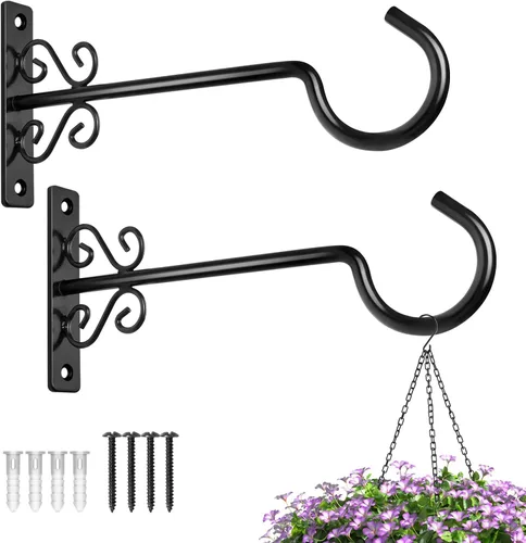 Miniatura 13 de BOLITE Colgadores de plantas, soportes colgantes de 6 pulgadas para plantas al aire libre o interior, ganchos de pared para colgar comederos