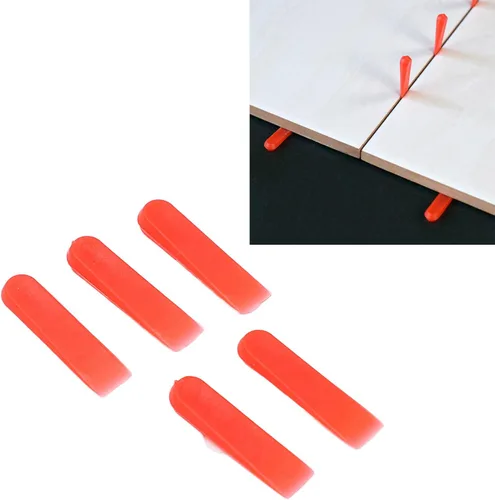 Miniatura 5 de Sistema de nivelación de azulejos de 1000 Uds. Cuñas de 0.2 pulgadas PE rojo desgaste Azulejos nivelador espaciadores instalación de nivelador