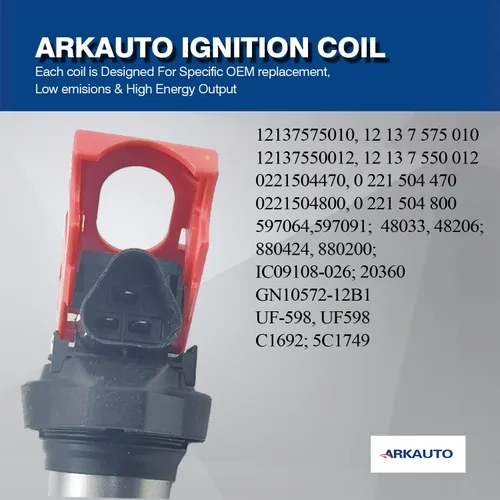 Miniatura 4 de Paquete de Bobina de Encendido de Alto Rendimiento de 4 Unidades Compatible con Mini R55 R56 R57 R58 R59 R60 R61 para BMW 1 Series F20 F30 F35