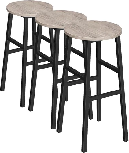 Miniatura 10 de MAHANCRIS Taburetes de bar, juego de 2 sillas de bar redondas con reposapiés, taburetes de bar de desayuno de cocina de 24.4 pulgadas, taburetes
