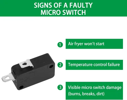 Miniatura 2 de Microinterruptor KW7-0, repuesto para freidora de aire XL, Power XL, Vortex, microinterruptores para horno microondas y cocina de inducción