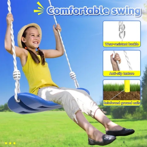 Miniatura 6 de Juego de columpios para patio trasero con soporte, columpio de servicio pesado de 440 libras, soporte de columpio de metal para exteriores, contiene
