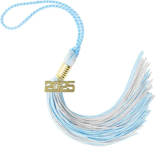 Miniatura 467 de Borla de graduación Aqua 2022, todos los colores escolares disponibles, fabricada en Estados Unidos