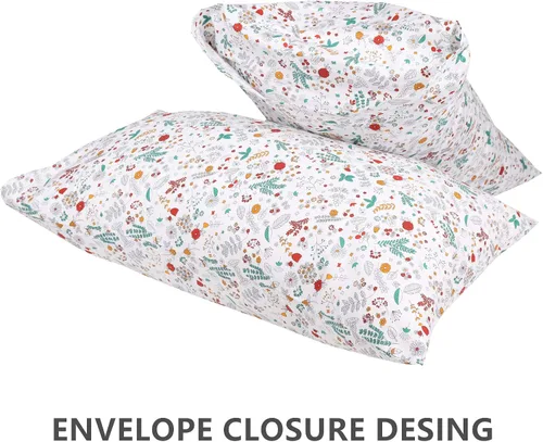 Miniatura 2 de Fundas de almohada florales tamaño estándar, 100% algodón, fundas de almohada blancas con cierre de sobre, 20 x 30 pulgadas