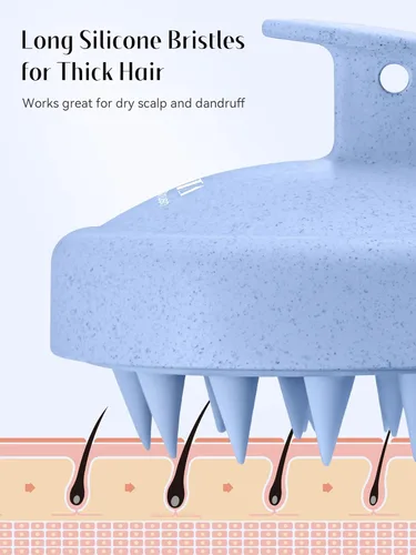 Miniatura 6 de HEETA Masajeador de cuero cabelludo para el crecimiento del cabello, cepillo exfoliante de champú de silicona suave para exfoliación, eliminación