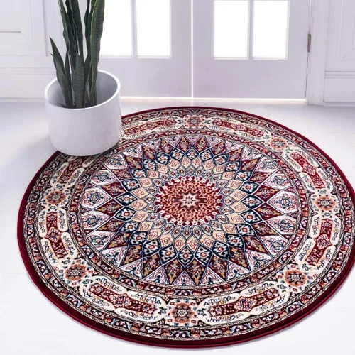 Miniatura 25 de Unique Loom Colección Narenj - Adams - Alfombra ovalada (2 pies 2 pulgadas x 3 pies 1 pulgada, color azul/borgoña)