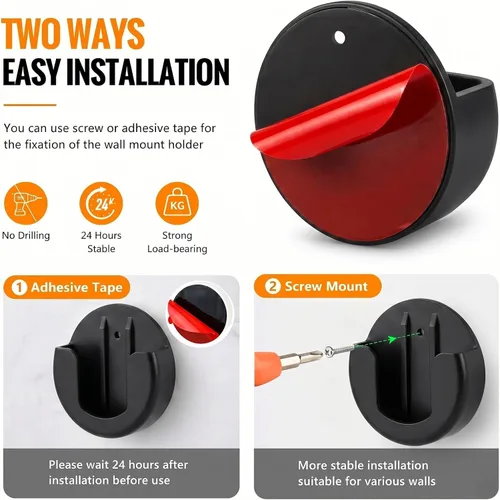 Miniatura 4 de 2 unidades de soporte de pared adhesivo para cámara interior (1ª generación y 2ª generación), dos formas de fácil instalación con cinta fuerte