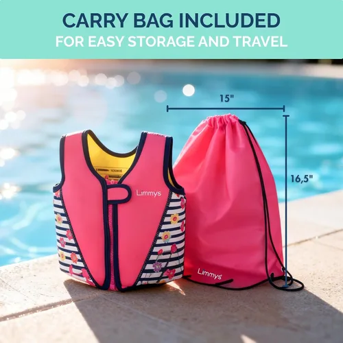 Miniatura 8 de Limmys Chaleco de natación para niños pequeños y niños, ayuda de natación de flotabilidad ajustable, certificado de seguridad CE, diseño galardonado