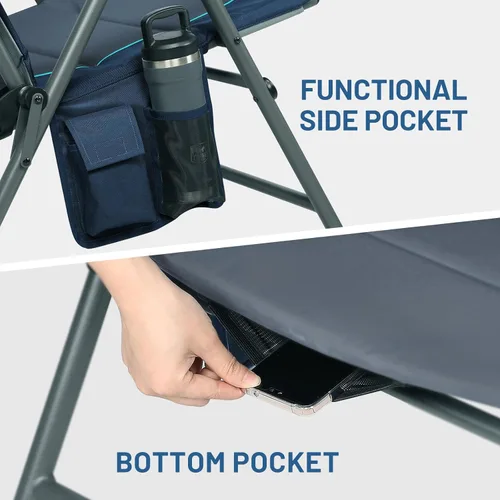 Miniatura 7 de TIMBER RIDGE Silla de columpio plegable extra grande para acampar, silla de columpio acolchada para exteriores con respaldo alto, silla portátil
