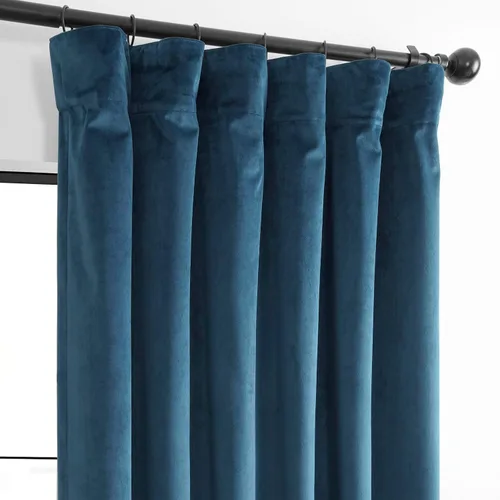 Miniatura 4 de HPD Half Price Drapes Cortinas Básicas de Terciopelo Deluxe para Oscurecer Habitaciones con Bolsillo para Varilla - Juego de 2 Paneles - Cortinas