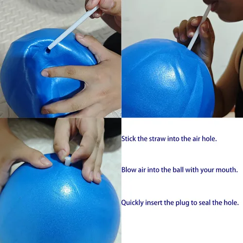 Miniatura 5 de Mini pelota de ejercicio de 9 pulgadas - Pelota de yoga y pilates portátil con superficie antideslizante para entrenamiento central, fitness - Uso