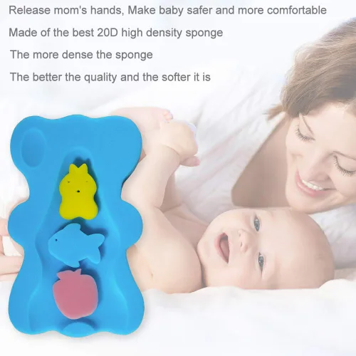 Miniatura 7 de Esponja de baño infantil suave antideslizante alfombra de baño para bebés recién nacidos sin olor (azul)