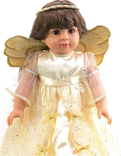 Miniatura 3 de American Fashion World Traje de ángel de Navidad para muñecas de 18 pulgadas Calidad premium y diseño moderno Ropa de muñecas para marcas