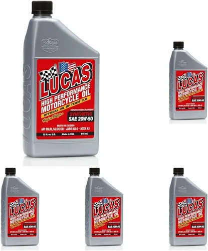 Miniatura 2 de Lucas Oil 10702 SAE 20W-50 Aceite sintético para motocicleta - botella de 1 cuarto de galón