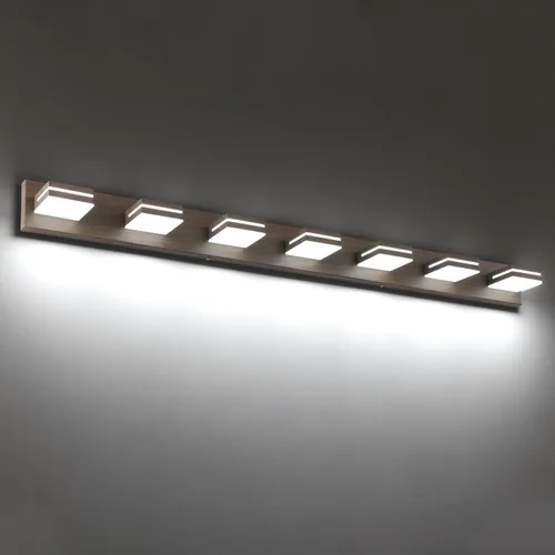 Miniatura 9 de SineRise - Lámpara LED para tocador de baño - Moderna lámpara de acrílico con acabado cromado para iluminación de pared sobre el espejo - 2 luces