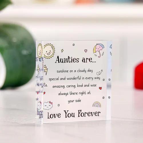 Miniatura 8 de VELENTI Regalos para Tía de Sobrina – Pieza de Rompecabezas de Bloque Acrílico Grabado – Lindo Regalo de Tía con Hermoso Dicho Pisapapeles