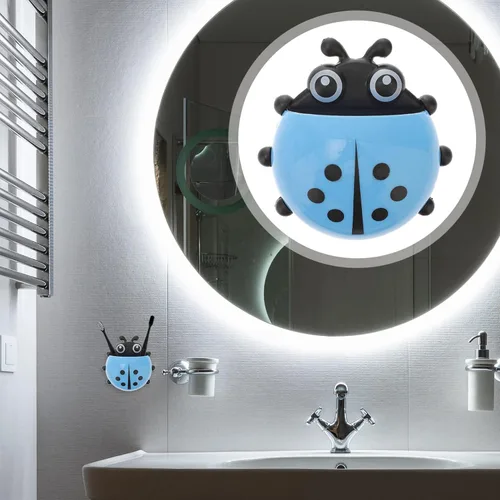 Miniatura 9 de Zerodeko Soporte para pasta de dientes montado en la pared, afeitadoras eléctricas para hombres y niños, pasta de dientes, contenedor de lápices
