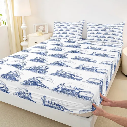 Miniatura 26 de Juego de sábanas bajeras para juegos tamaño individual, juego de ropa de cama con grafiti Lightning Strike para niños, adolescentes, decoración