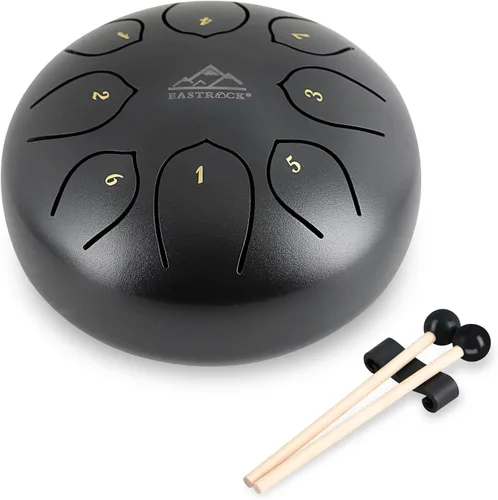 EASTROCK Tambor de lengua de acero para niños de 6 pulgadas, 8 notas, instrumento de percusión, tambor handpan en clave C con bolsa de viaje, para